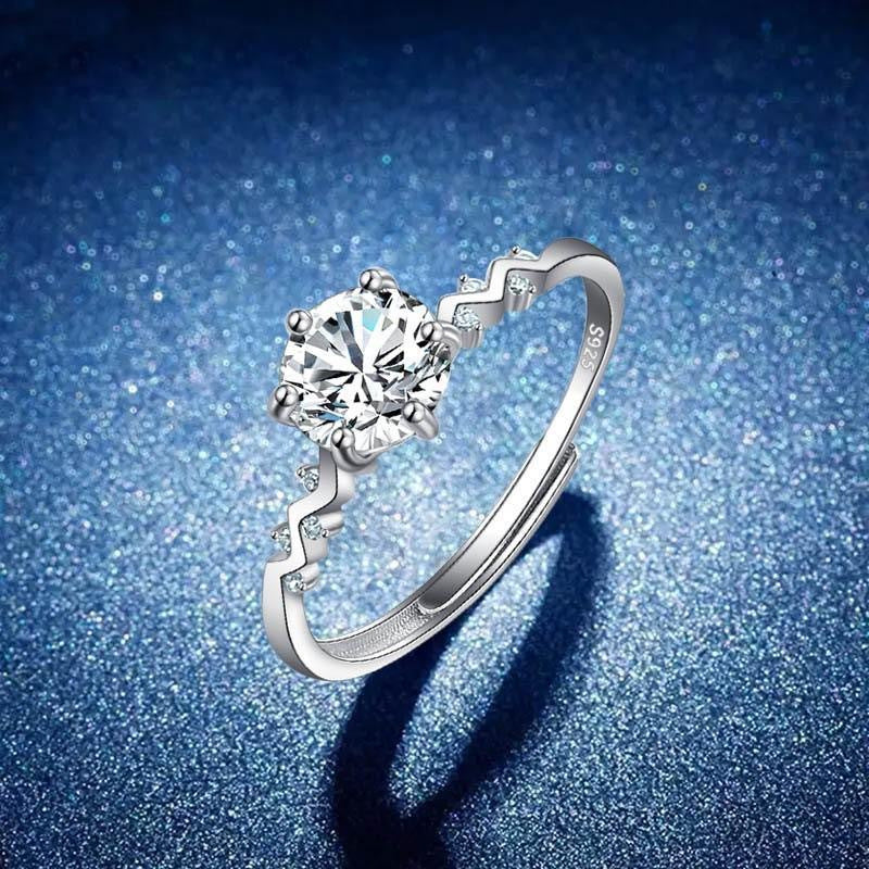 Live Broadcast Sier Moissanite Female Karat Rings