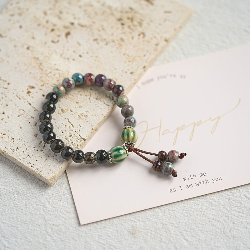 Ceramic Woven Chinese Style Fresh Ancient Beaded Bracelets