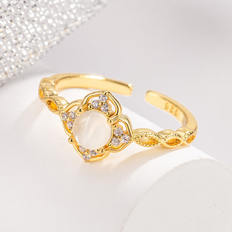 Light Luxury Shining Retro Gentle Opal Rings