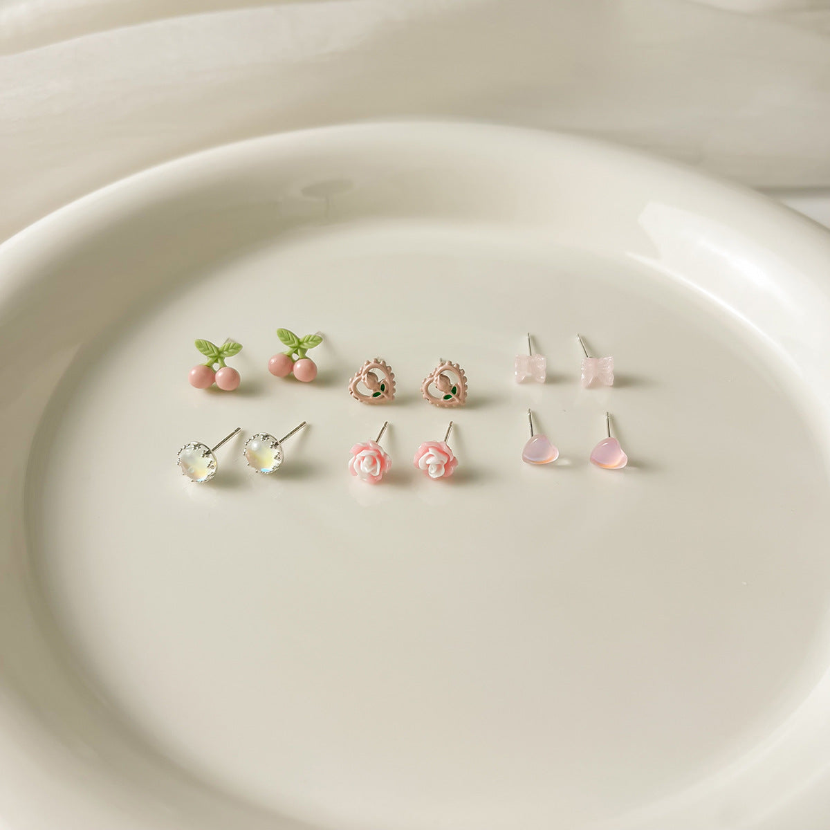 Sier Suit Fresh Mori Small Sweet Rings