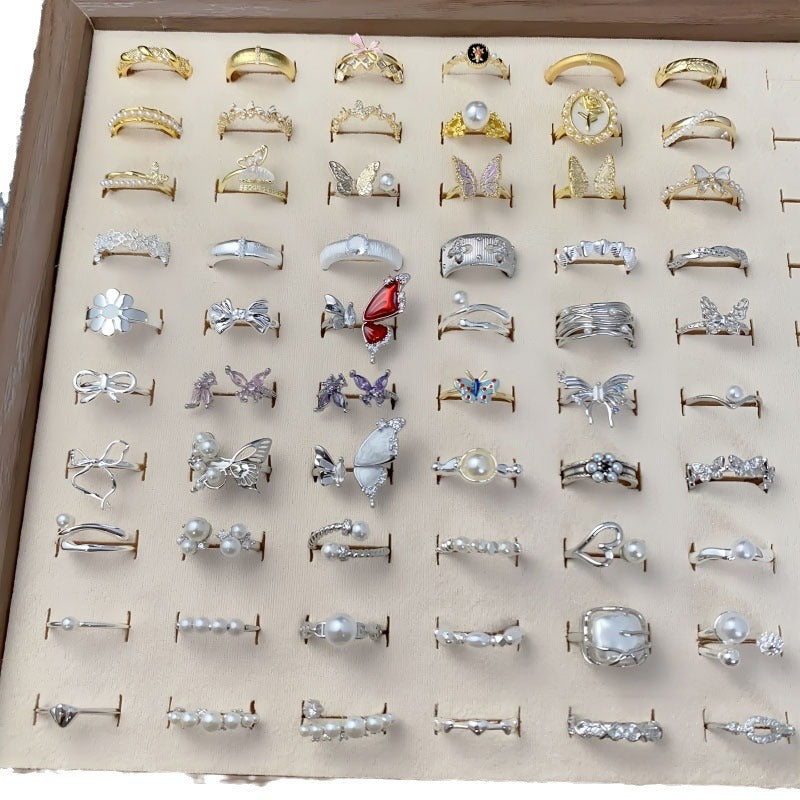 Women's Sterling Sier Pearl Style Special Interest Light Luxury Rings