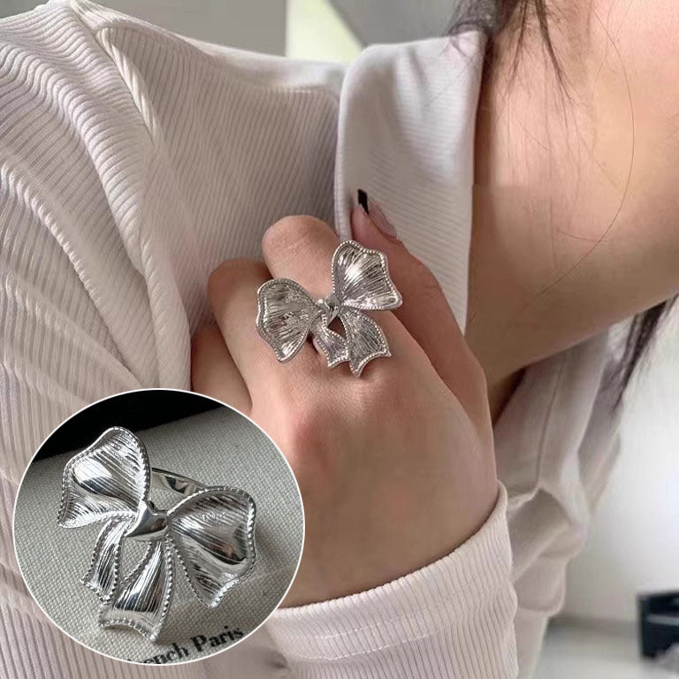 Butterfly Female Twin Elegant Personality Sier Rings