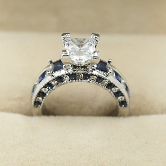 Women's Electroplating Inlaid Zircon Couple Set Fashion Rings