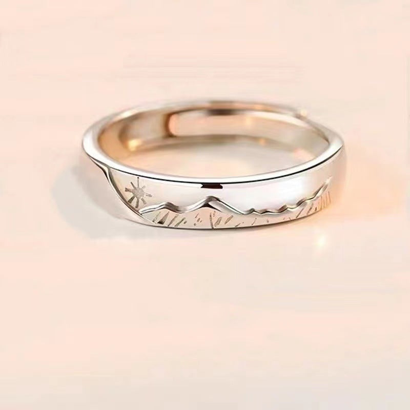 Men's Couple Pair Of Female Simple Niche Rings