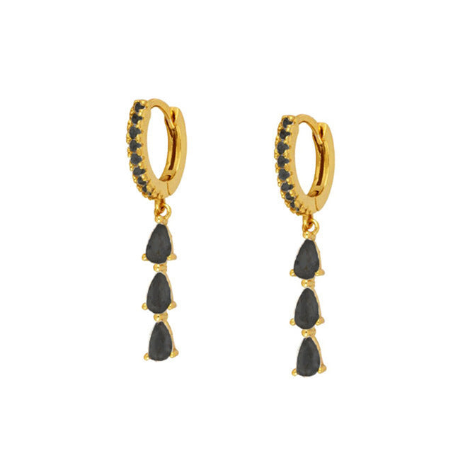Stylish Water Drop Shaped Tassel Female Color Earrings