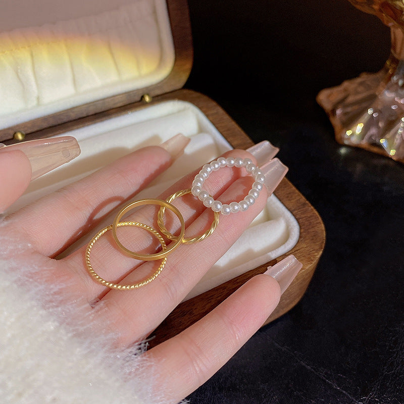 Style Retro Set Female Niche High-grade Rings