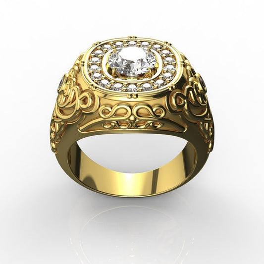Men's Striped Simple Fashion Square Man's Full Rings