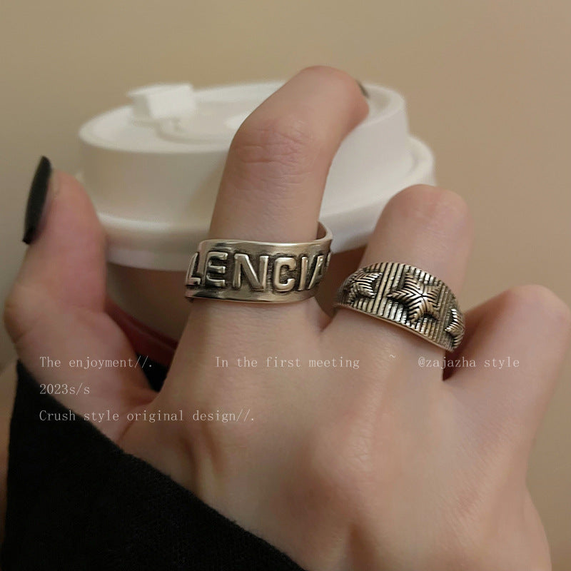 Metal Female Design Couple Index Finger Retro Style Rings