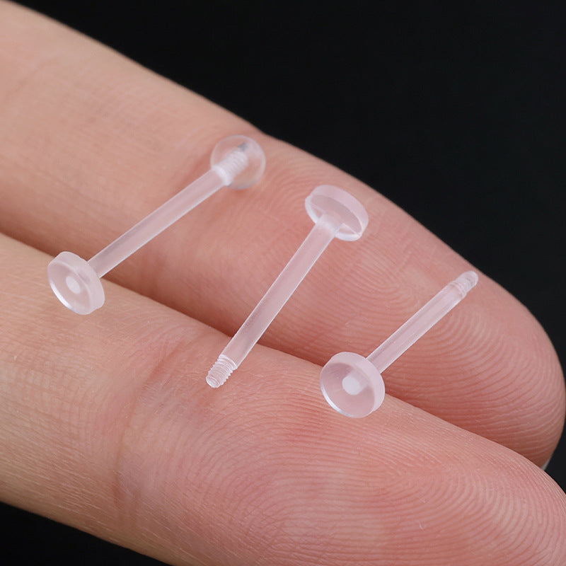 Straight Rod Ear Invisible See Through Needle Earrings