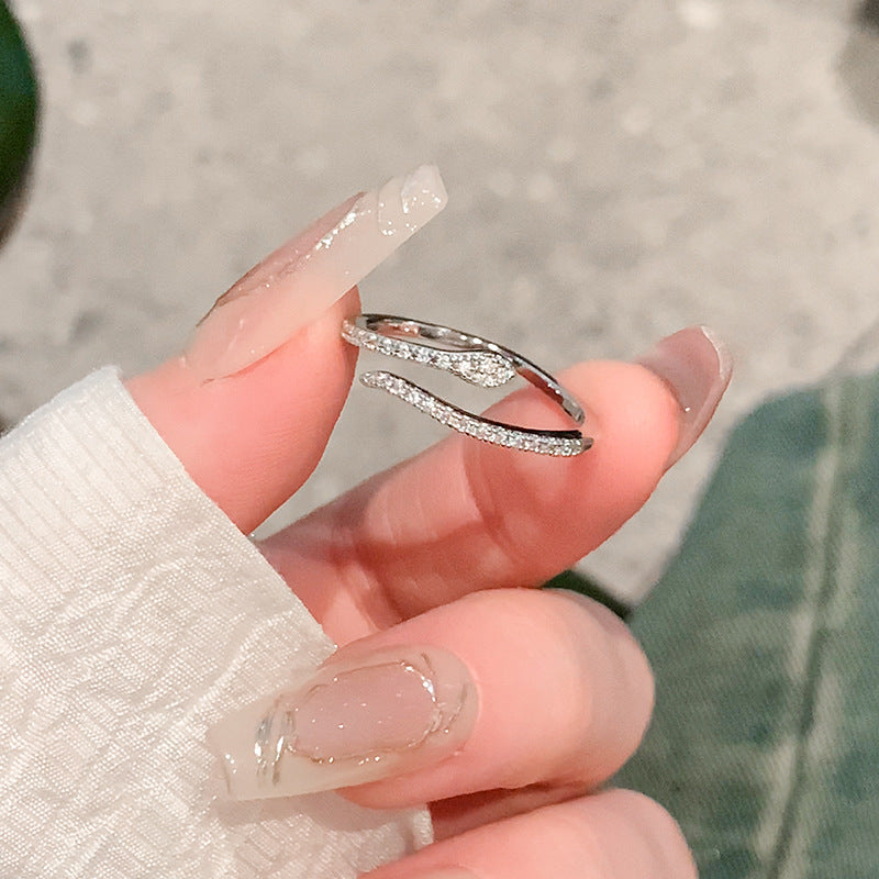 Spirit Snake Zircon Simple Female Design Unique Light Rings