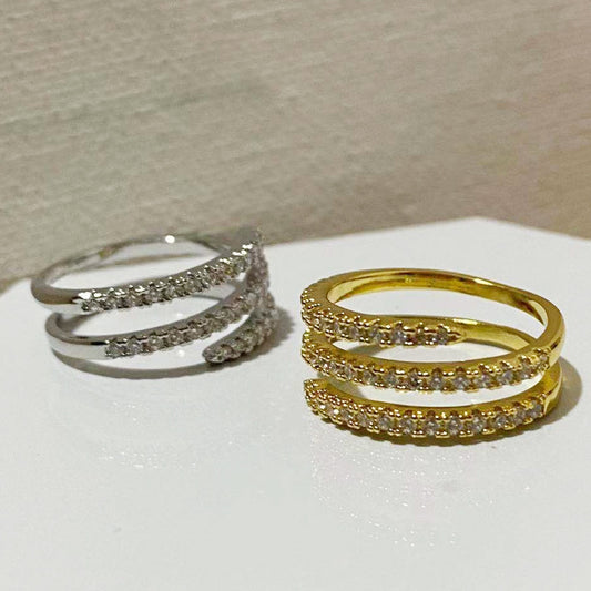 Braiding Style Three-row Female Joint Fine Single Rings