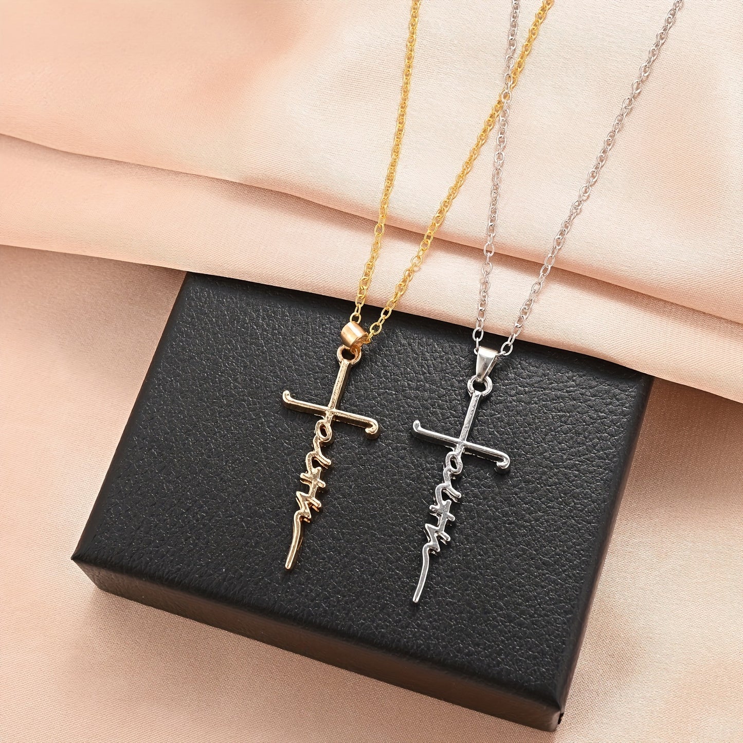 Men's Simple Personality Cross Ornament Golden For Necklaces
