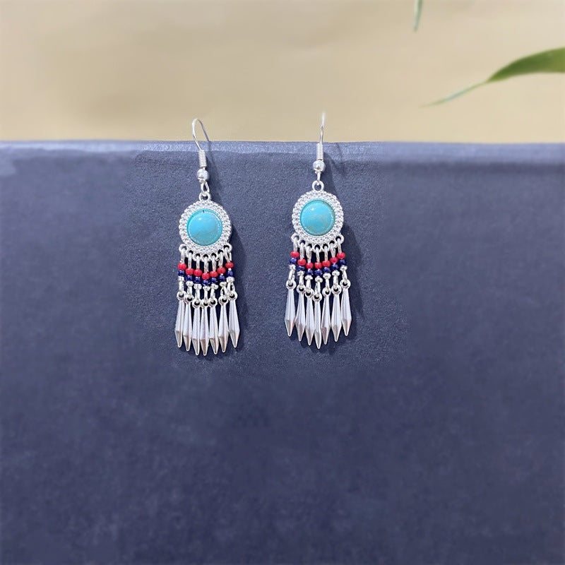 Ethnic Style Short Niche Color Eardrops Fimbrilla Rings