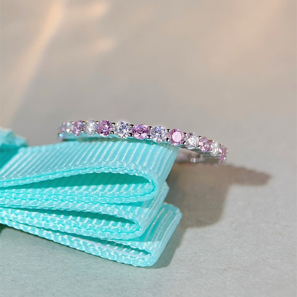 High Carbon Diamond Sterling Sier Female Wind Room Rings