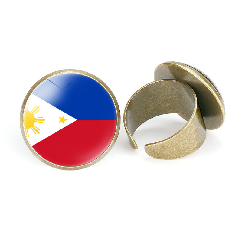 Asian Flags Vintage Open Bahrain Turkey Rings