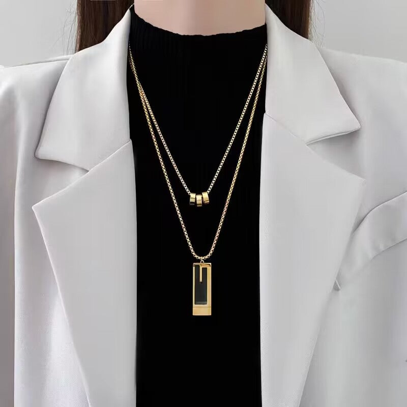 Women's Sweater Chain High-grade Long Pearl Titanium Necklaces