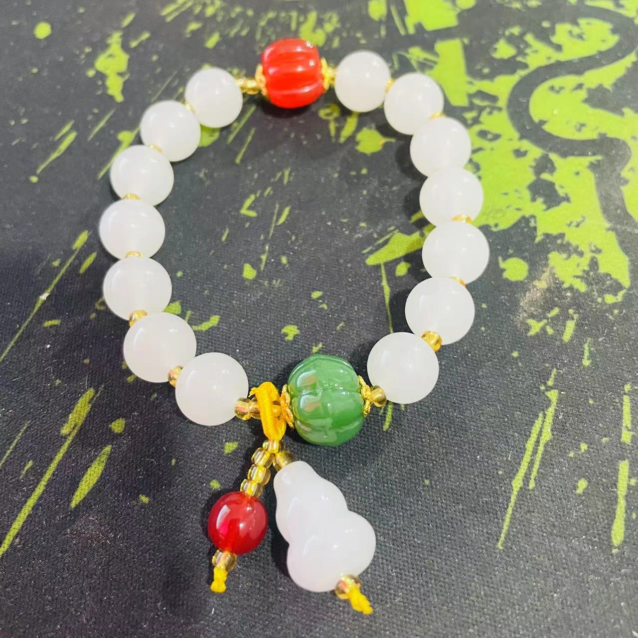 Women's & Men's Marble Flocculence Crystal Transparent Round Beads Simple Bracelets