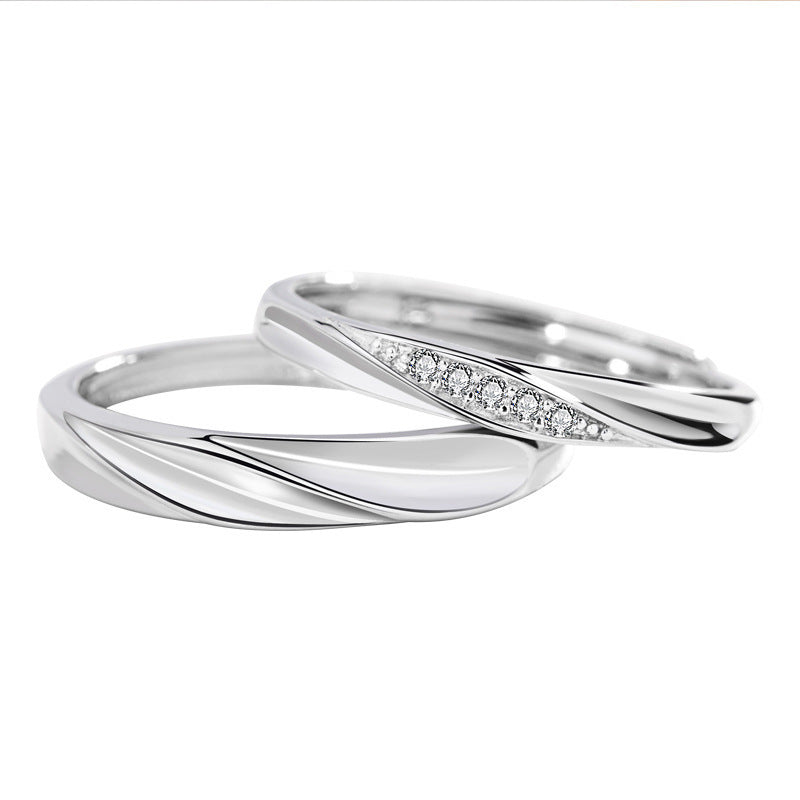 Love Couple Korean Style Simple Graceful Pair Of Female Rings