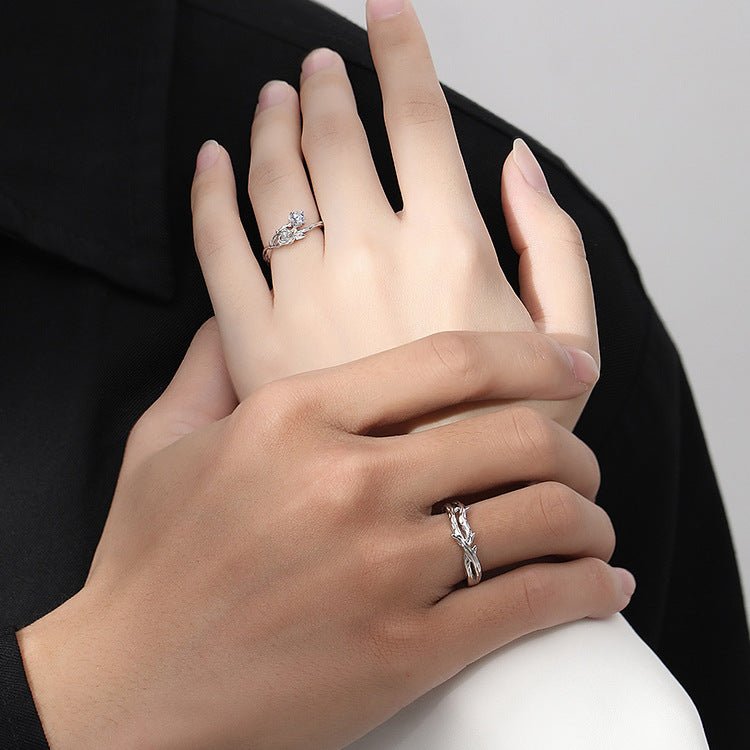 Women's & Men's Rose Couple For Design Valentine's Day Rings