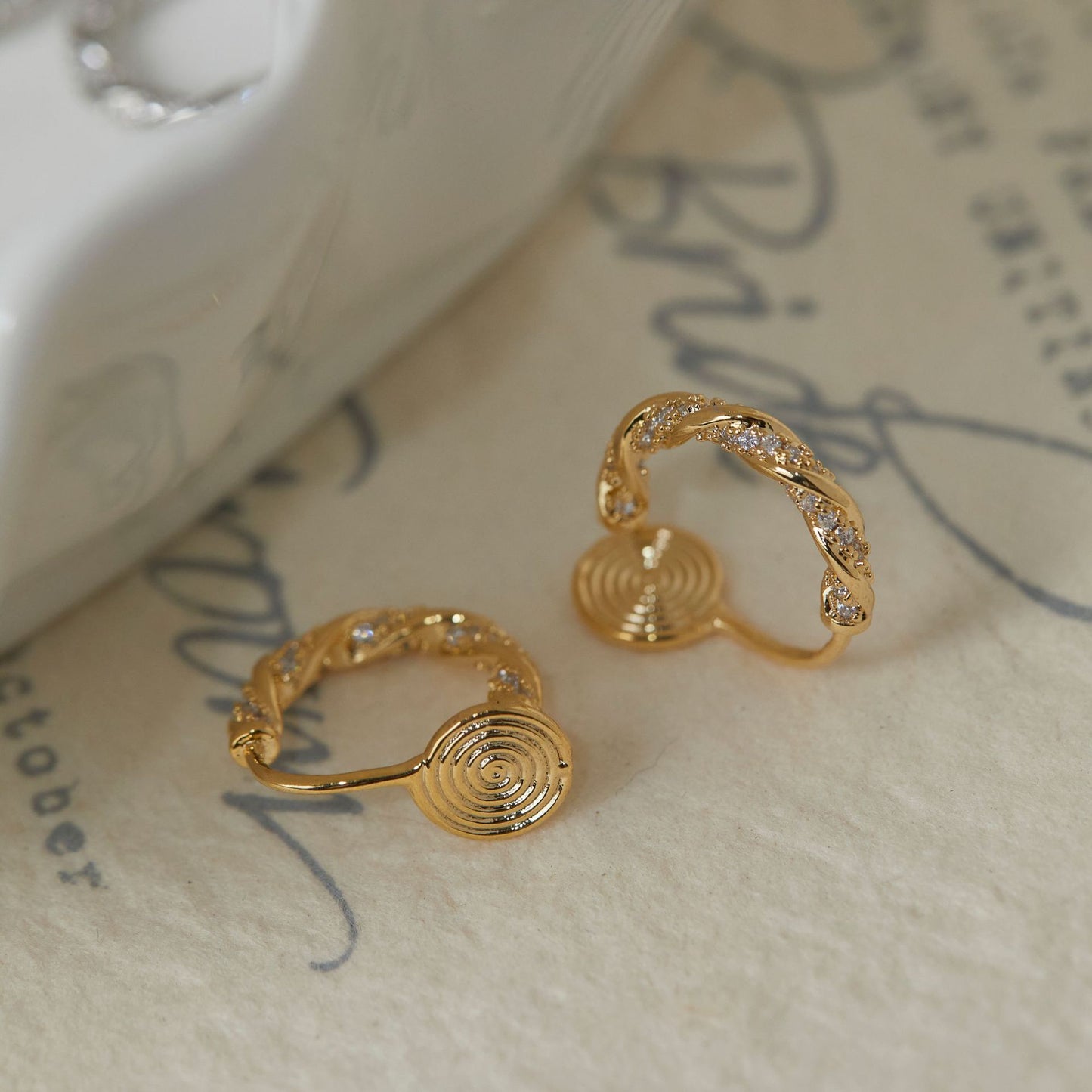 Can Be Used Ear Clip Gold Earrings