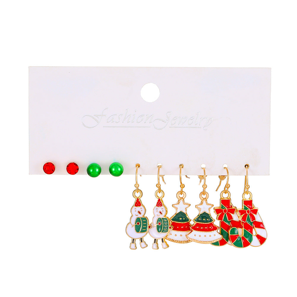 Women's Suit Cartoon Dripping Elk Santa Claus Earrings
