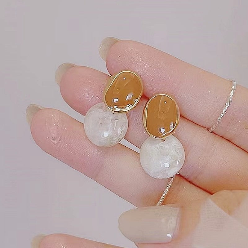 Women's Needle Coffee Color Series Design Sense Earrings