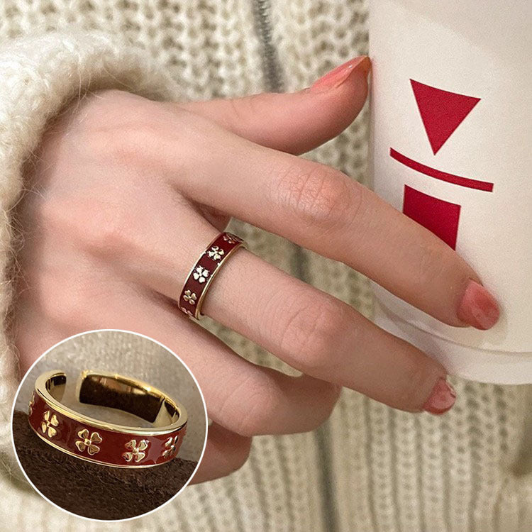 Women's Sugar Retro Fashion Geometry Pattern V-shaped Open Hip Hop Rings