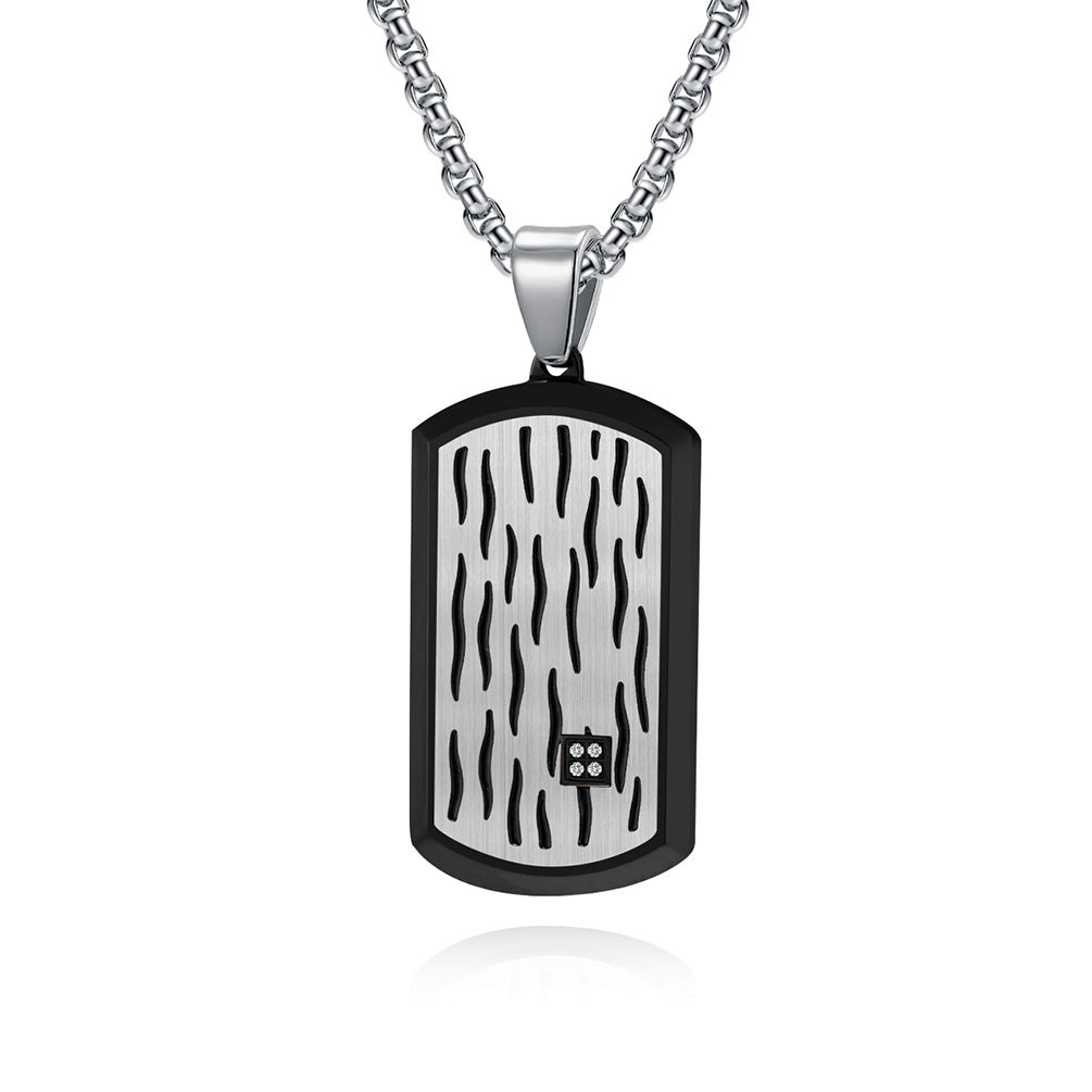 Men's Wave Ripple Series Three-dimensional Bevel Dog Necklaces
