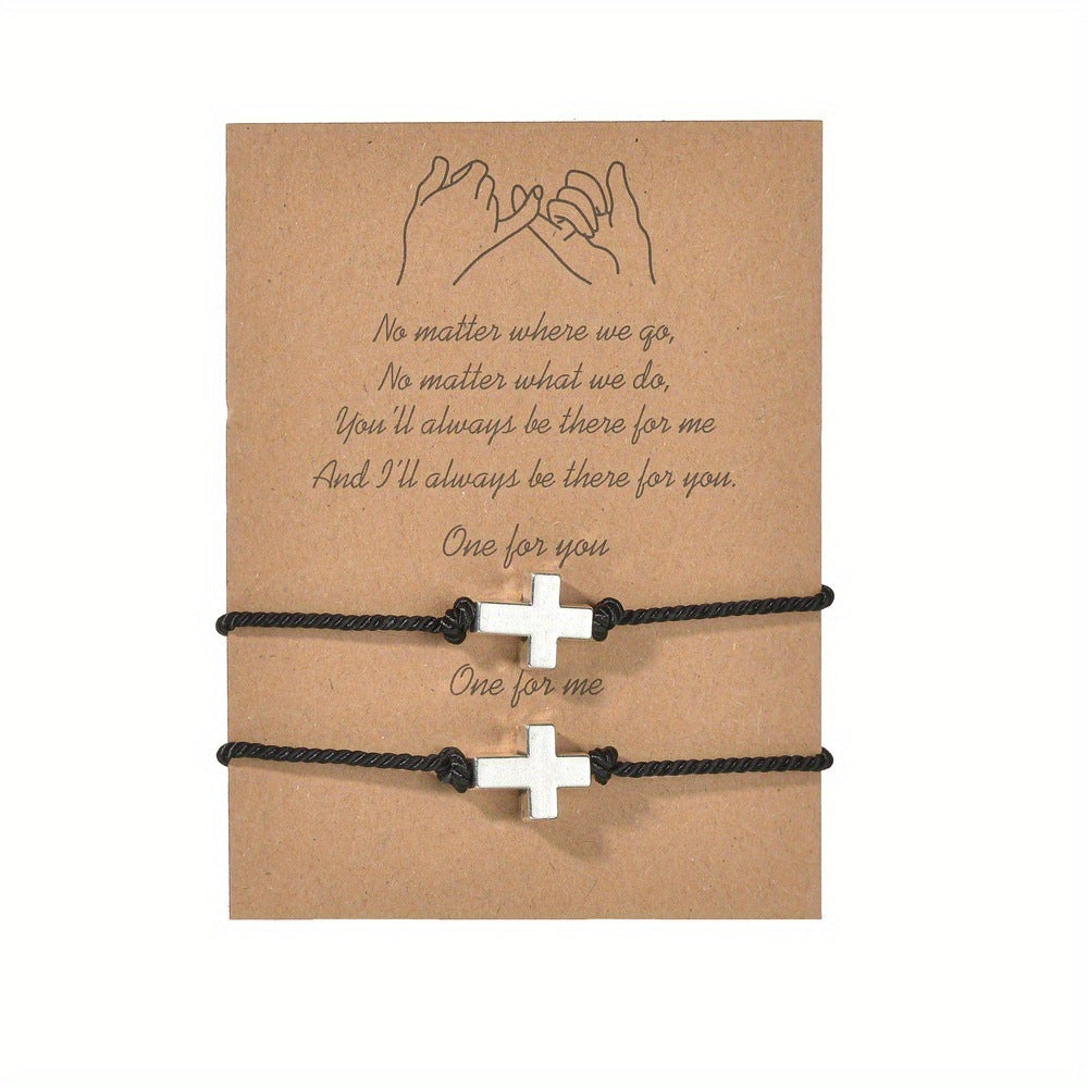 Cross Color Woven Adjustable Carrying Strap Bracelets