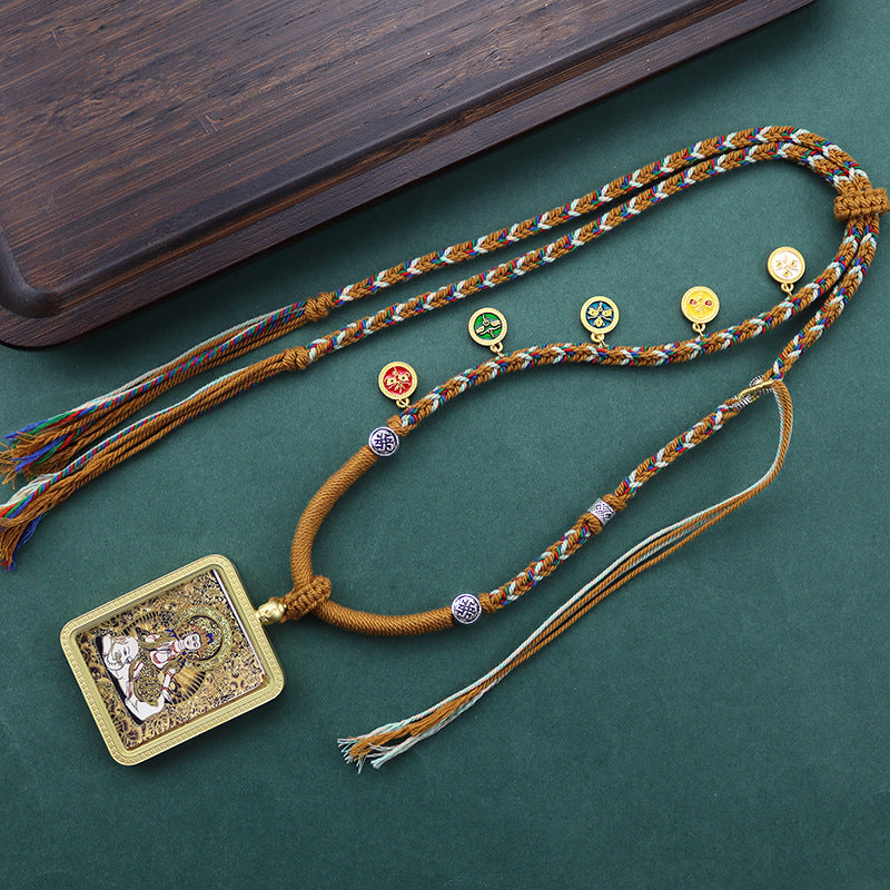 Hand Painted Golden Outline Eight Patron Necklaces