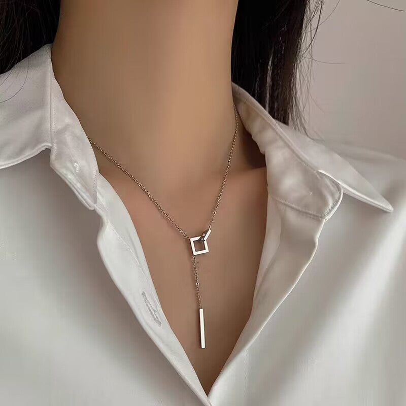 Women's Sweater Chain High-grade Long Pearl Titanium Necklaces