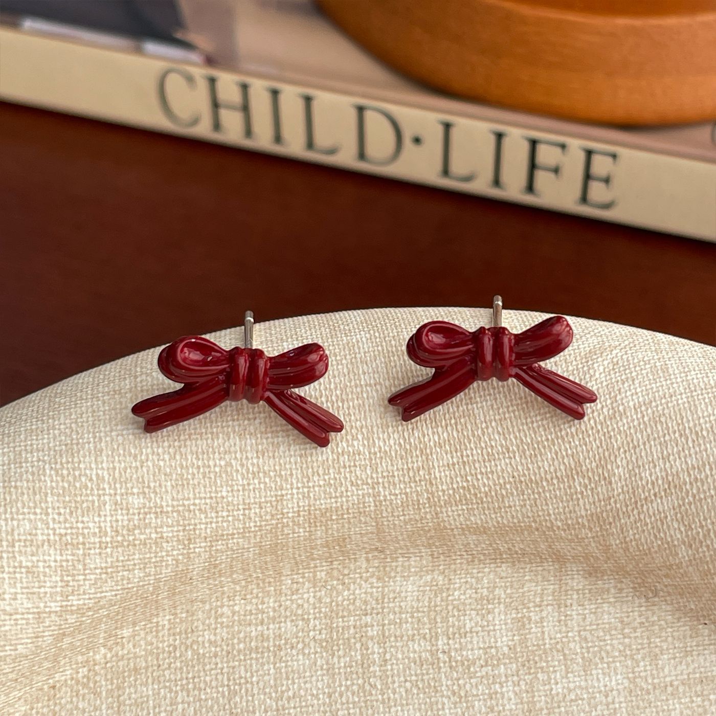 Small Exquisite Bow Female Sier Needle Earrings