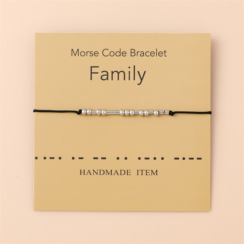 Password Creative Stainless Steel Beaded Card Wrist Bracelets
