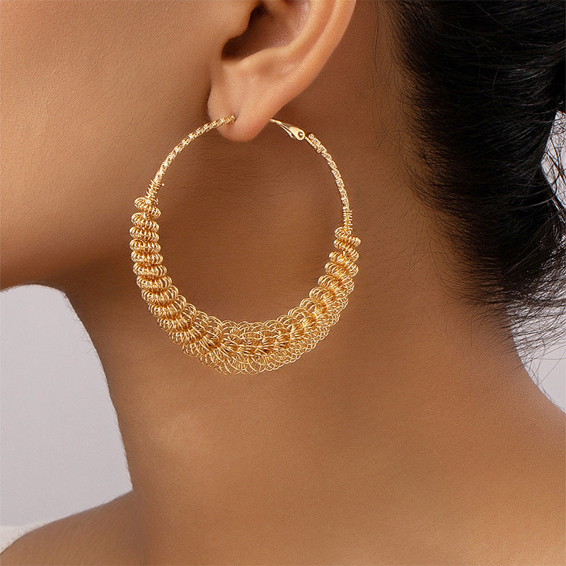 Women's Spring Round Retro Exaggerated Personalized Slim Earrings