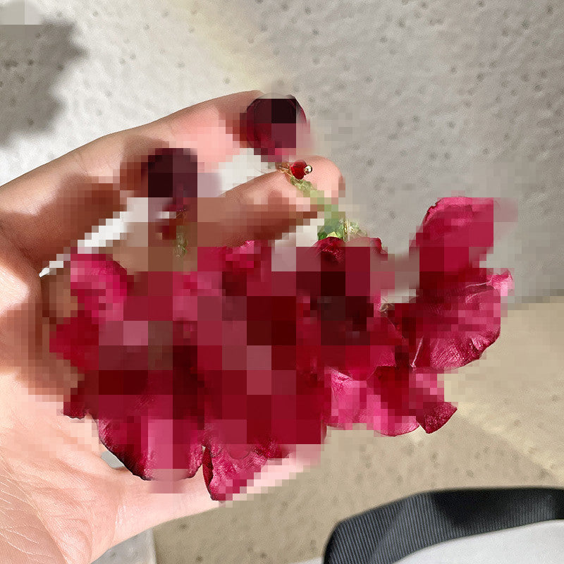 Ear Clip Burning Rose Female Wine Red Temperament Atmosphere Earrings