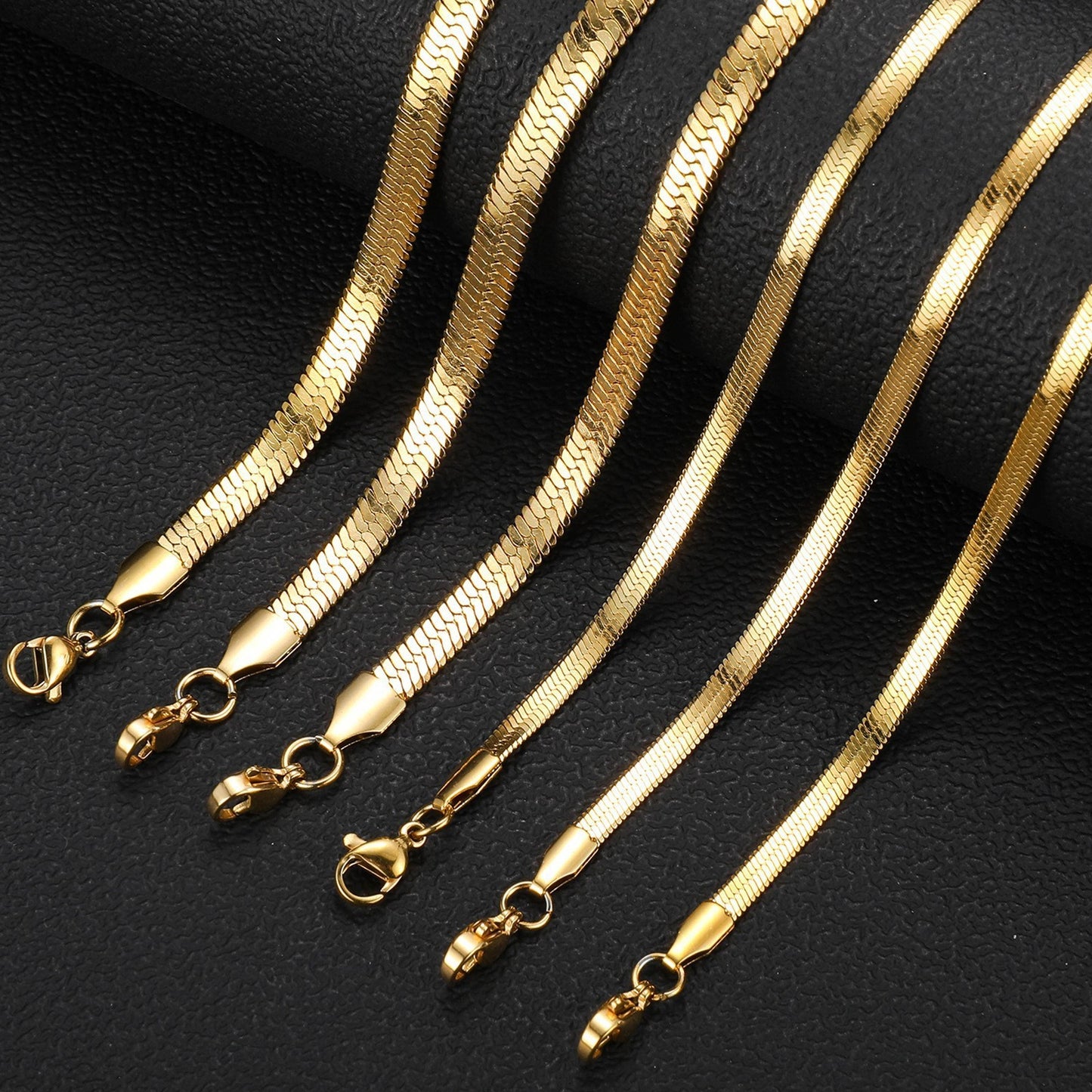 Steel Blade Chain Flat Snake Bones Hip Hop Necklaces