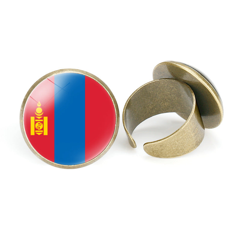 Asian Flags Vintage Open Bahrain Turkey Rings