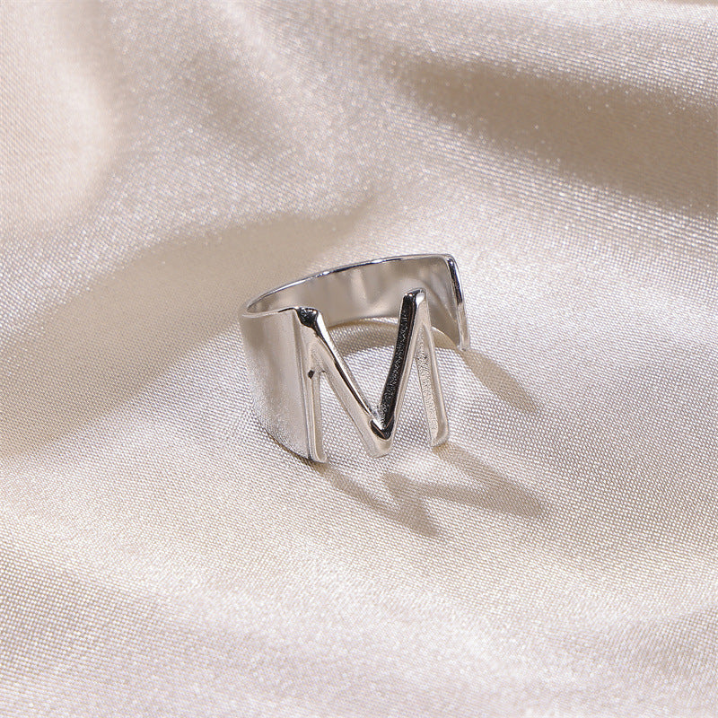 Letters Female Style Fashion Knuckle Personality Vintage Stainless Rings
