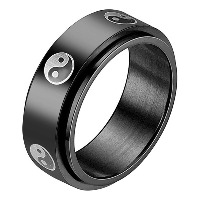 Men's Ornament Stainless Steel Rotating Decompression Gossip Rings