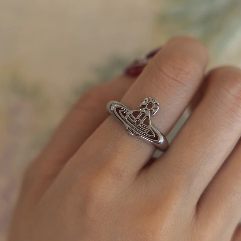 Design Three-dimensional Saturn Open Female Fashion Rings