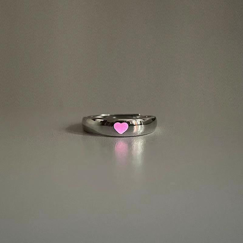 Love Luminous Adjustable Mouth One Pair Of Lovers Rings
