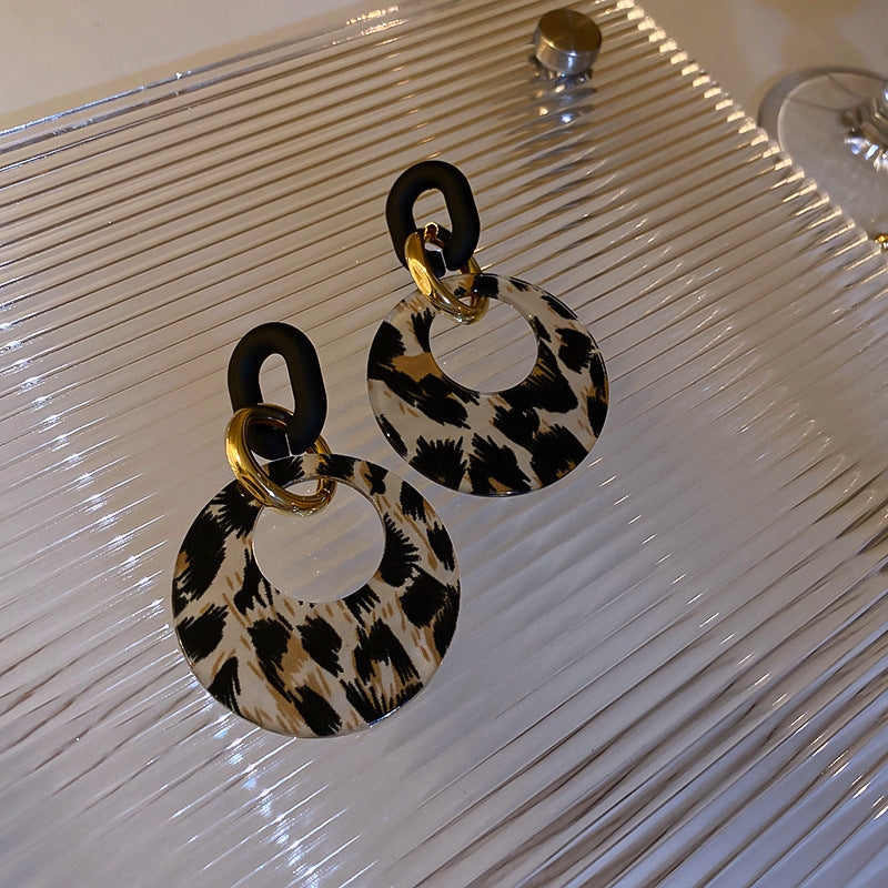 Leopard Print Artificial Leather Ear Fabulous Earrings