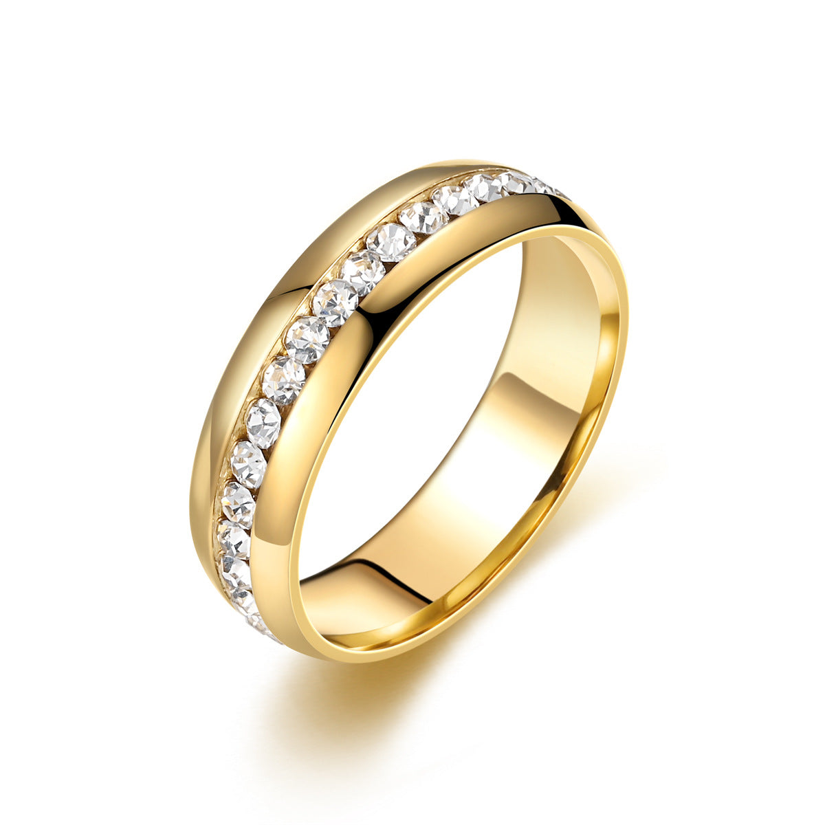 Titanium Steel Starry Diamond Rhinestone Stainless Rings