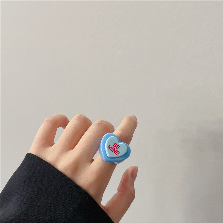 Door Color Acrylic Love Resin Letters Rings