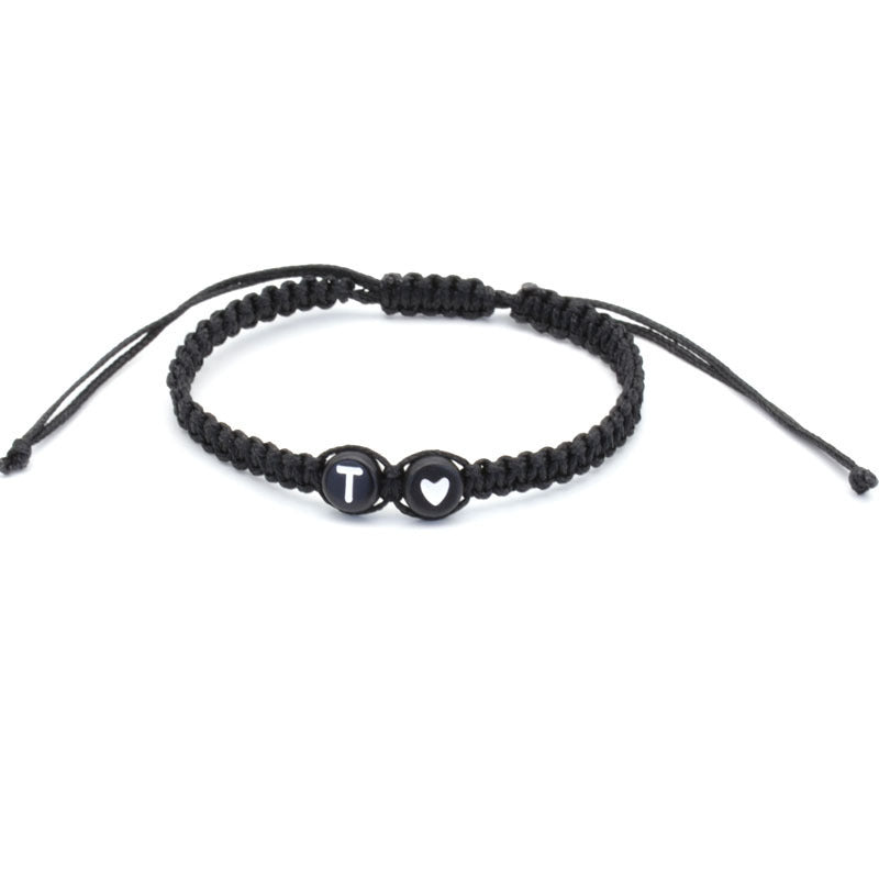 English Letters Love Heart Woven Friendship Bracelets