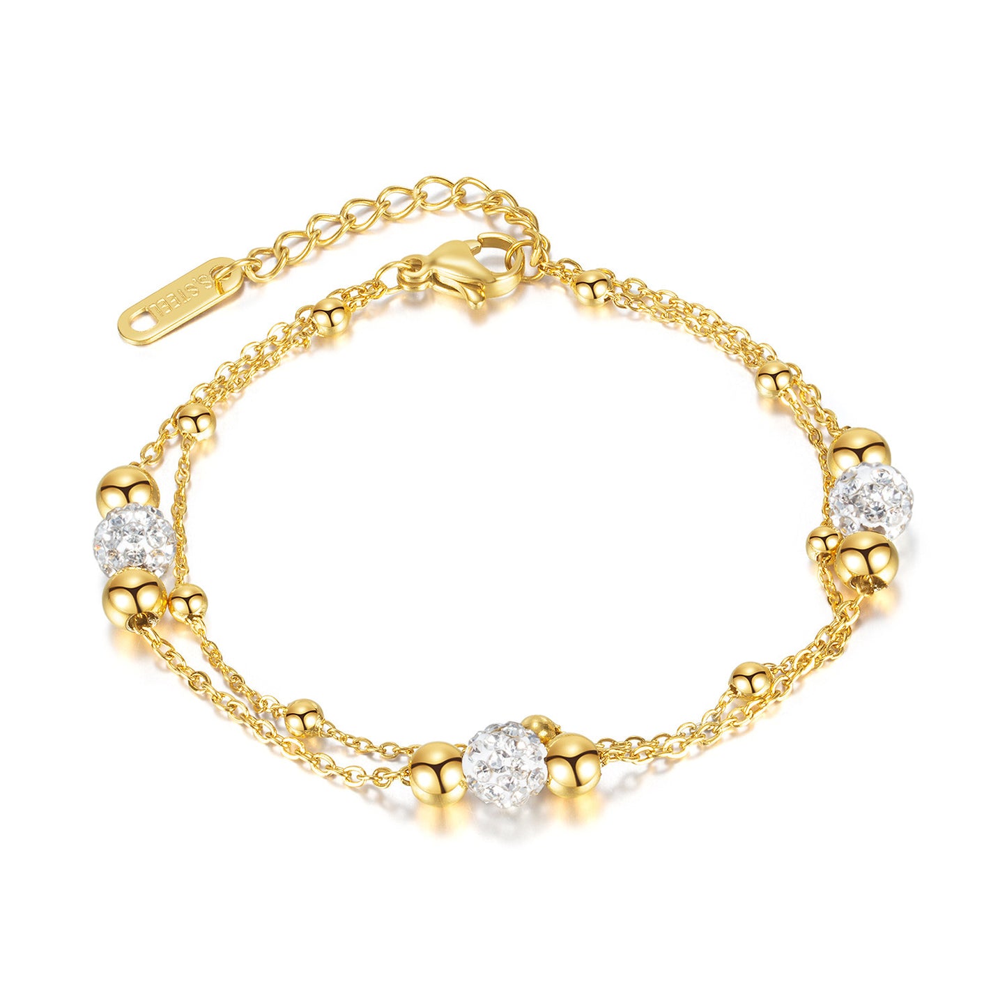 Layer Twin Titanium Steel Simple Fashion Bracelets