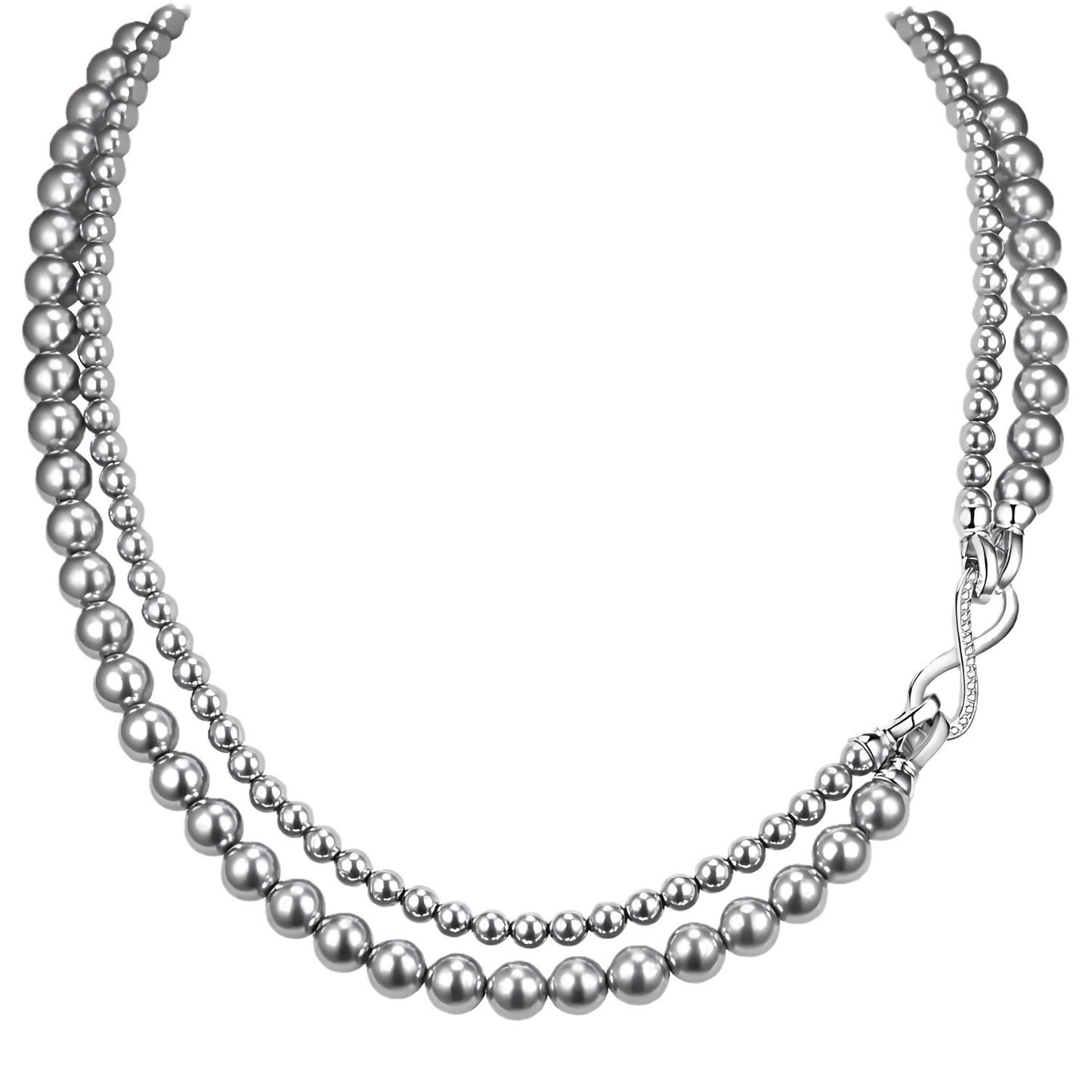 Double Layer Twin Temperament Pearl Sweater Chain Light Necklaces