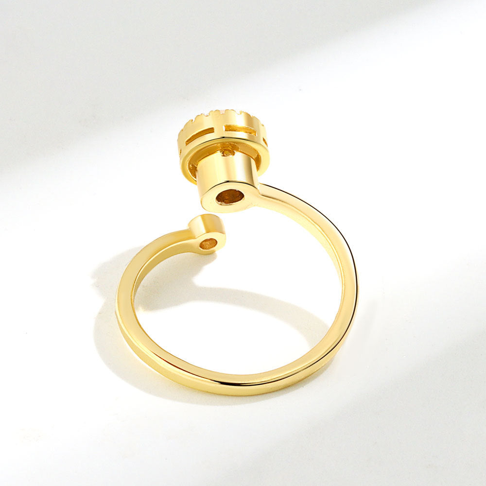 Sier Opal Lucky Rotatable Female Design Light Luxury Rings