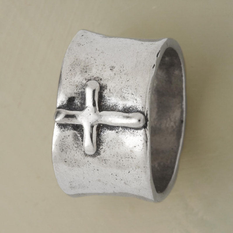 Face Shank Vintage Cross Style Popular Ring