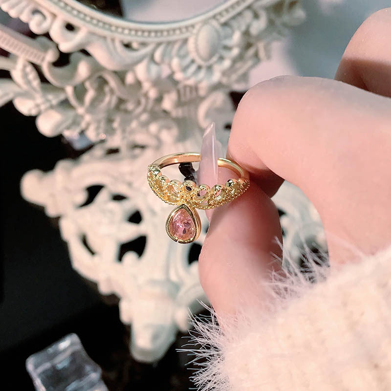 Women's Gold Pink Diamond Open For Niche Rings